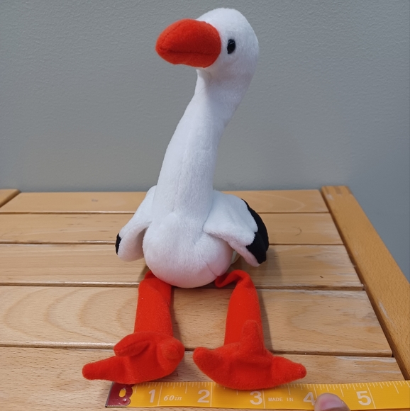 -Ty Beanie Babies Vintage 1999 Stilts The Stork plushie Retired - Picture 12 of 12